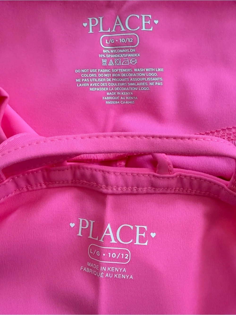The Children’s Place Girls Quick Dry Cross Back Tank Top & Leggings Set Hot Pink